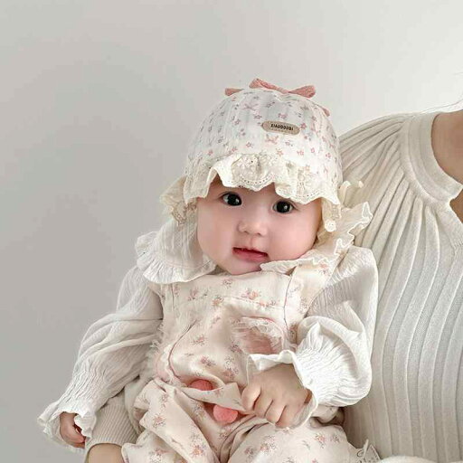 ベビー キッズ 赤ちゃん 帽子 春秋 女児用 フィッシャーマンハット バケットハット 6~12ヶ月 幼児用 日焼け防止 薄型 ドーム型 小花柄 リボン装飾 レース 軽量 ベビー キッズ 赤ちゃん 帽子 春秋 女児用 フィッシャーマンハット バケットハット 6~12ヶ月 幼児用 日焼け防止 薄型 ドーム型 小花柄 リボン装飾 レース 軽量