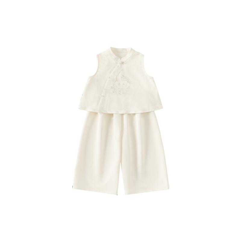 キッズ 女の子 漢服 チャイナ風 セットアップ 花柄 夏 ベビー 赤ちゃん 子供服 カジュアル 涼しい 清楚 刺繍 2点