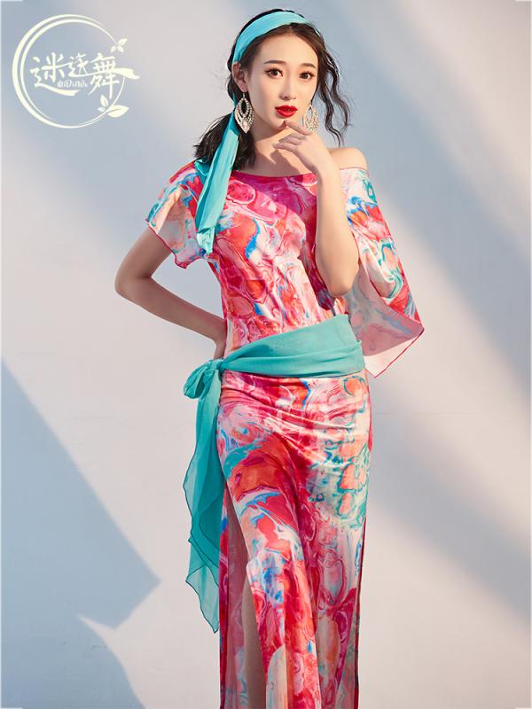 ローズマリー ダンス ベリーダンス 練習服 オリエンタル ダンス パフォーマンス 服 エレガント