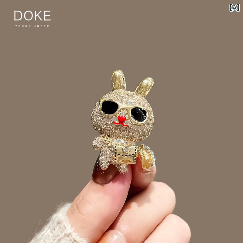 ブローチ クール メガネ ウサギ かわいい イン メンズ レディース コサージュピン ハイエンド 衣類 装飾