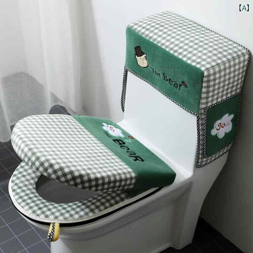 トイレカバー 3点セット 便座 シート 家庭 かわいい おしゃれ オールシーズン マット 防水 ジッパー ファスナー 黒 緑 取っ手付き トイレカバー 3点セット 便座 シート 家庭 かわいい おしゃれ オールシーズン マット 防水 ジッパー ファスナー 黒 緑 取っ手付き