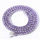 ネックレス HIPHOP ジュエリー ユニセックス ヒップホップ パープル テニス いっぱい キューバ ヒップホップ 4mm アメリカ 単列 ジルコン スーパー...
