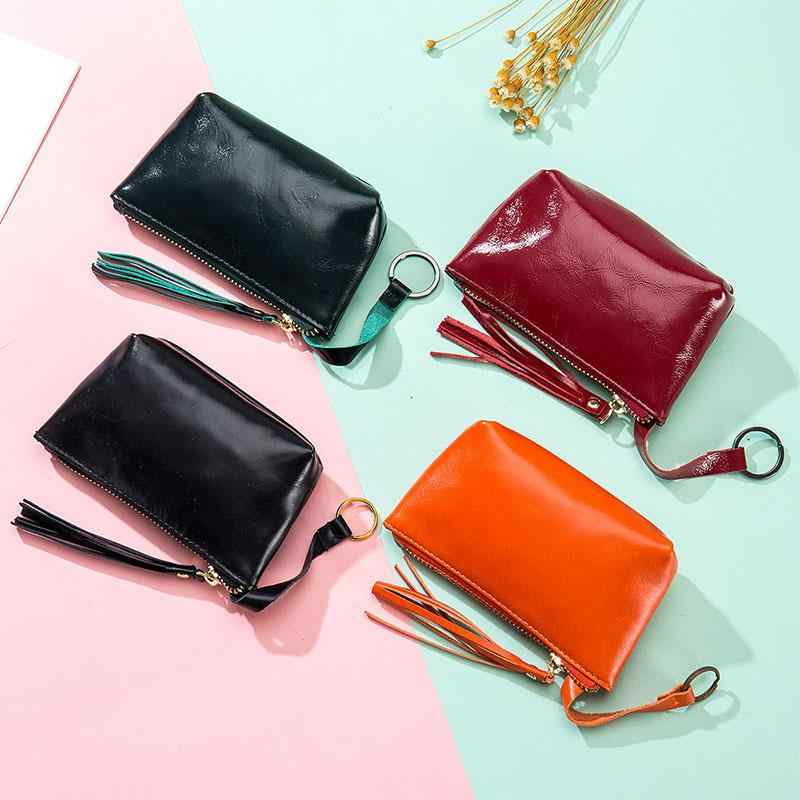 財布 小銭入れ コインバッグ ケース 多機能 牛革 ミニ ジッパー キーバッグ レトロ オイルワックス レザー 収納袋 シンプル 小さい おしゃれ 韓国