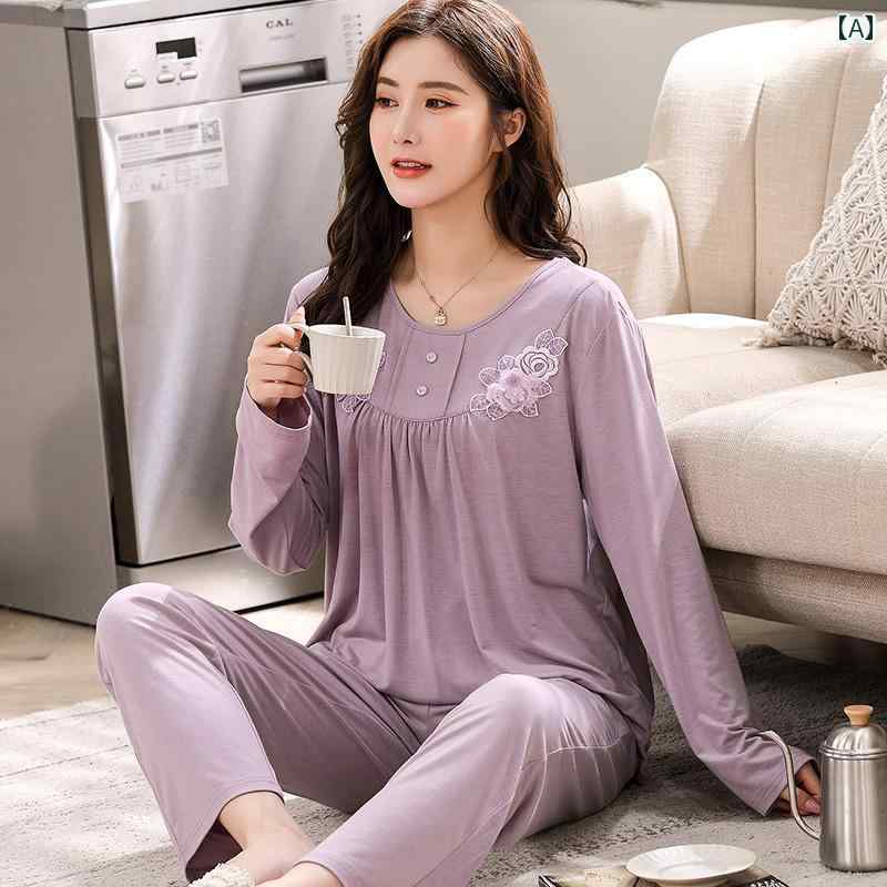 楽天way-ugoルームウェア 部屋着 レディース 長袖 婦人 ミセス 高齢者 モーダル パジャマ 春秋 綿 薄手 服 大きいサイズ スーツ