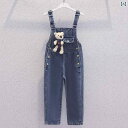 デニム オーバーオール キッズ サロペット 子供服 女の子 ストリート 春秋 韓国 ファッション カジュアル ジャンプ スーツ ブルー ホワイト