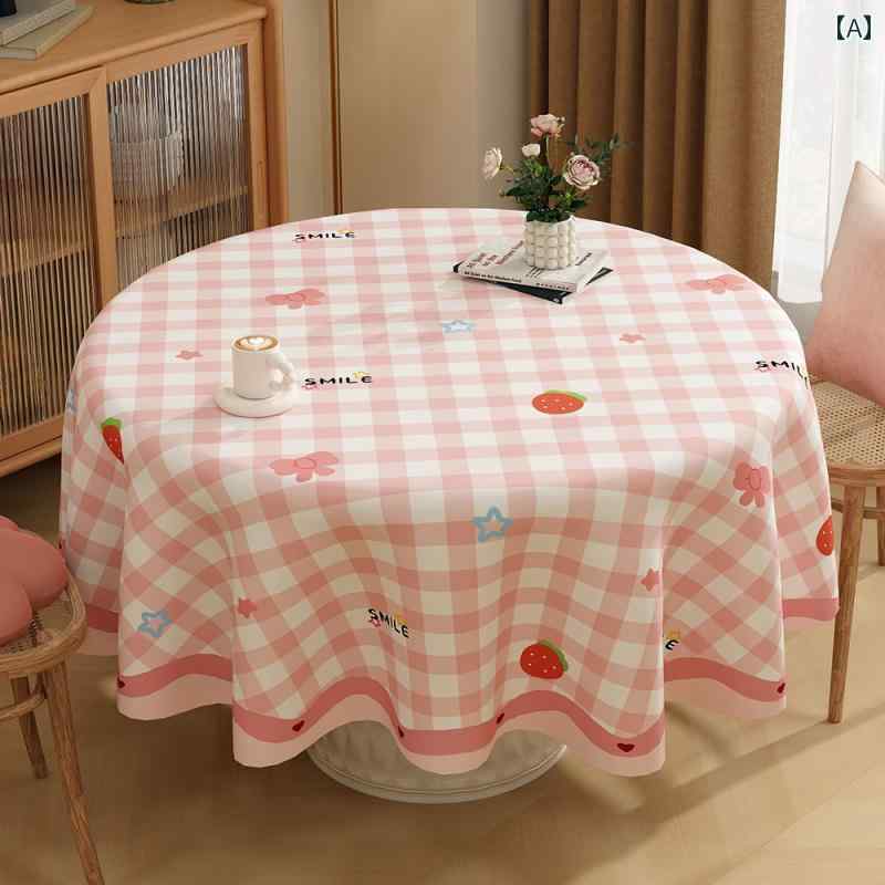 テーブルクロス 円形 ハイエンド 洗濯不要 耐油性 防水 テーブル インテリア ダイニングテーブルマット..