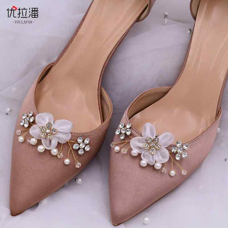 シューズ クリップ おしゃれ 装飾 小物 アクセサリー 着せ替え パンプス 靴 結婚式 パーティー 発表会 取り外し可能 キラキラ パール ラインストーン 花