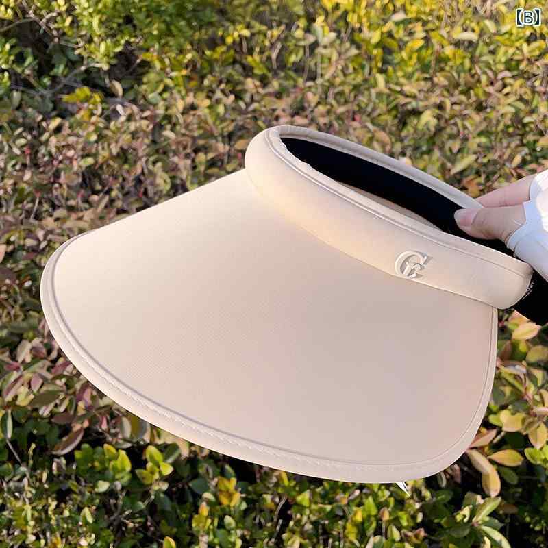 サンバイザー レディース UVカット スポーツ つば広 屋外 レジャー 帽子 夏 サイクリング カバー ブラック ベージュ ブルー 調節可能 通気性