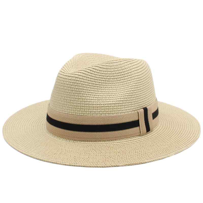 春夏 男女 ユニセックス わら パナマ シルクハット つば広 日よけ 麦わら 帽子 テーパード