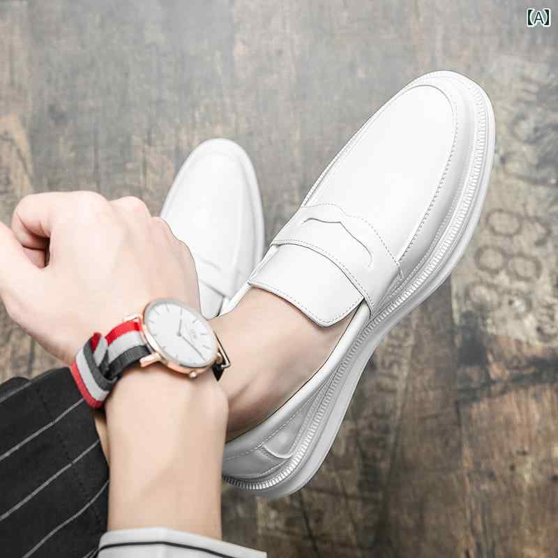 韓国 メンズ カジュアル ビジネス オフィス 紳士 レザーシューズ 革靴 パーティ マルチシーン ブリティッシュ スタイリッシュ ローファー
