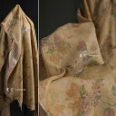 生地 幅 150長さ 50cm カットクロス ローズ フラワー 植物染色 フライド コットン リネン 生地 アート バッグ ウインドブレーカー シャツ キュロット 衣類 クロス