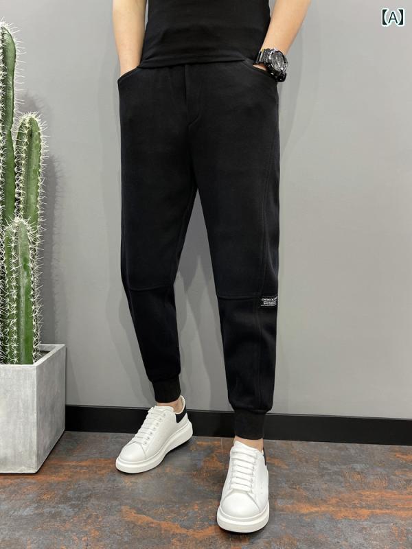 スウェット パンツ メンズ 夏 ボトムス スリム フィット ジョガー ズボン ゆったり アウトドア レジャー スポーツ 多用途 シンプル カジュアル スポーティ 黒 グレー 青