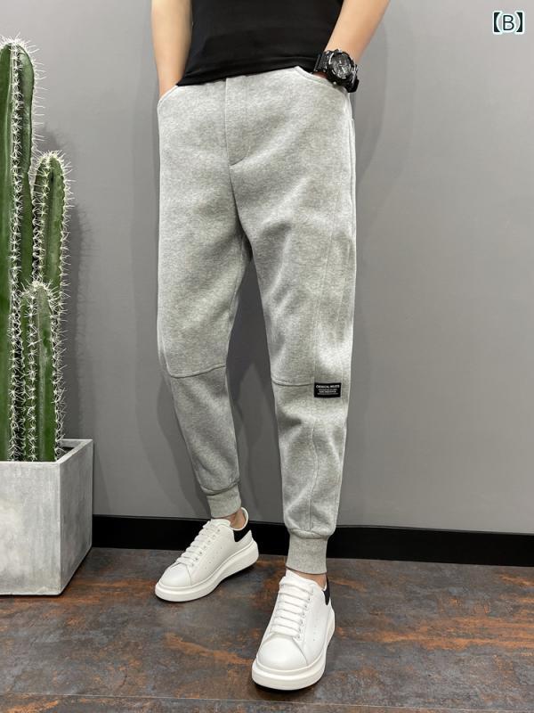 スウェット パンツ メンズ 夏 ボトムス スリム フィット ジョガー ズボン ゆったり アウトドア レジャー スポーツ 多用途 シンプル カジュアル スポーティ 黒 グレー 青