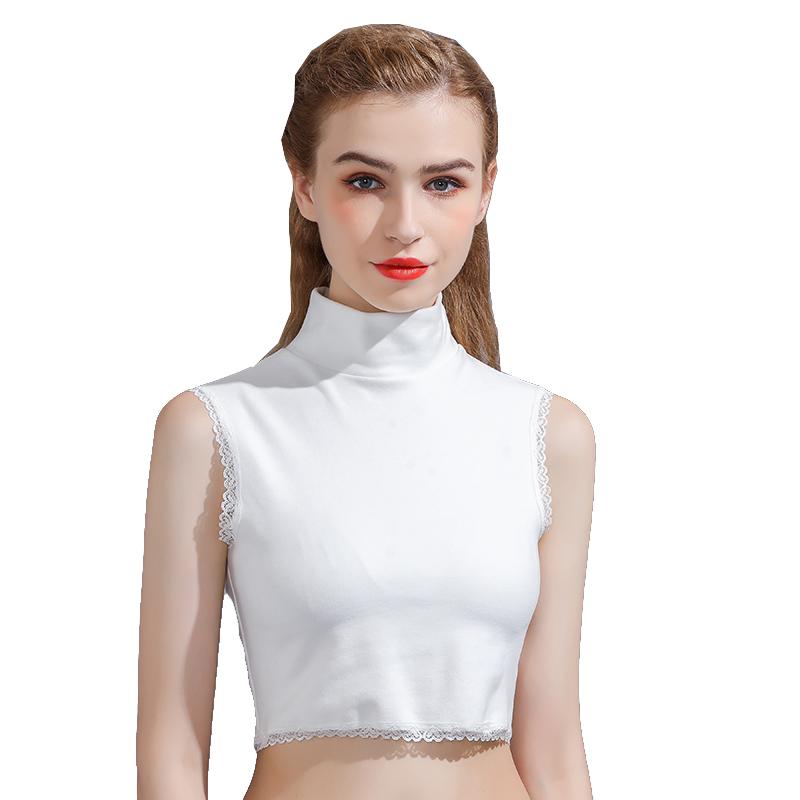 付け襟 タートル ニット レディース ハイネック レイヤード 重ね着風 おしゃれ フェイクカラー セーター 暖かい ホワイト ブラック