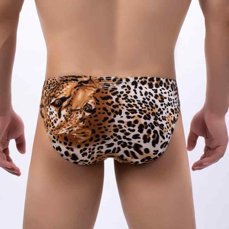 楽天way-ugoヒョウ柄 ブリーフ トライアングル メンズ 下着 セクシー 三角 パンツ ショーツ ヒョウ ヘビ 柄 プリント 立体的 U字型 魅惑的 ビッグ ポーチ バッグ ボーイズ ソフト 魅惑的