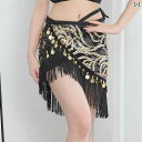 ベリーダンス レディース 衣装 アラビアン 社交ダンス ヒップスカーフ フリンジ おしゃれ スパンコール チェーン 練習 レッスン アクセサリー セクシー ブラ...