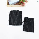 甚平 メンズ おしゃれ 部屋着 ルームウェア パジャマ 夏 ホーム 家庭 カジュアル 祭 花火 温泉 浴衣 綿 和風 半袖 ストライプ Vネック 黒 グレー