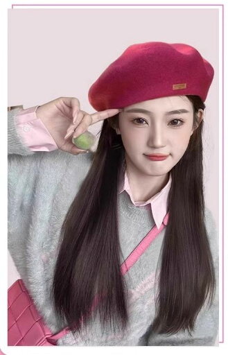 女性用 ウィッグ ワンタッチ おしゃれ 帽子 ウィッグ ワンピース ロング ヘア ピンク ベレー帽 ロング ストレート カーリーヘア シミュレーション 人毛 野球帽 取り外し可能 フル ヘッドギア 女性用 ウィッグ ワンタッチ おしゃれ 帽子 ウィッグ ワンピース ロング ヘア ピンク ベレー帽 ロング ストレート カーリーヘア シミュレーション 人毛 野球帽 取り外し可能 フル ヘッドギア
