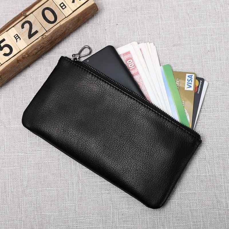 メンズ スカルプ ロング バッグ ジッパー リアル ウォレット レイヤー 薄型 メンズ ハンド シンプル レ..