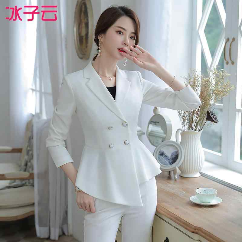 レディース ファッション トップス スーツ ジャケット ブレザー ズボン パンツ ロング ハイエンド ウェア 春秋 女性 爽やか 清潔感 オフィス 面接 参観日 ビジネス カジュアル フォーマル 作業服 婦人服