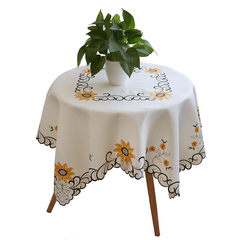 コーヒーテーブル クロス 円形 220 北欧 正方形 ポリエステル 刺繍 汚れ防止 インテリア 家庭 ダイニング リビングルーム 装飾 おしゃれ カントリー 花柄 黄色 赤 青