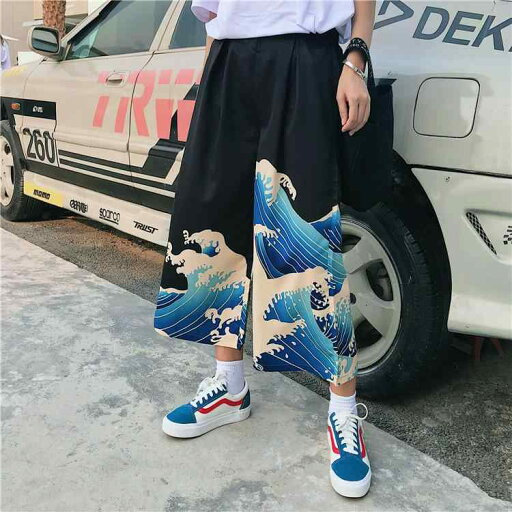 レディース 夏 中国風 和風 韓国 ハイウエスト ワイド レッグパンツ レディース 夏 中国風 和風 韓国 ハイウエスト ワイド レッグパンツ