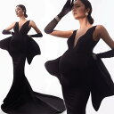 マタニティ フォト 衣装 おしゃれ ファッション スタジオ 黒 テールスカート 記念 写真 撮影 ハイエンド 美しい 光 妊婦 ドレス フリーサイズ ブラック