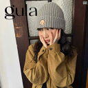 ニット帽 レディース 帽子 刺繍 かわいい 厚手 暖かい ウール アクリル 犬 グレー ブラック