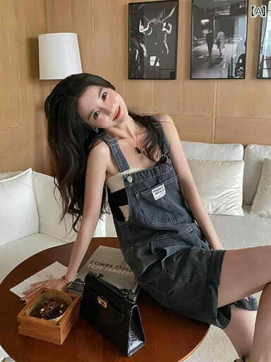 サロペット ショート丈 パンツ レディース オーバーオール つなぎ かわいい デニム 夏 薄手 小柄 ストレート ワイドレッグ ジャンプスーツ グレー サロペット ショート丈 パンツ レディース オーバーオール つなぎ かわいい デニム 夏 薄手 小柄 ストレート ワイドレッグ ジャンプスーツ グレー