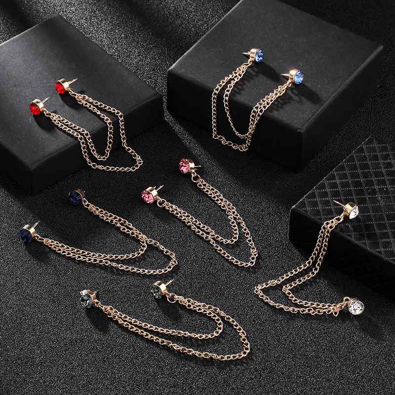 スーツ ラペルピン チェーン 襟 カラー バー シンプル メンズ レディース シャツ ブローチ アクセサリー おしゃれ 韓国 華やか パーティー デート プレゼ...