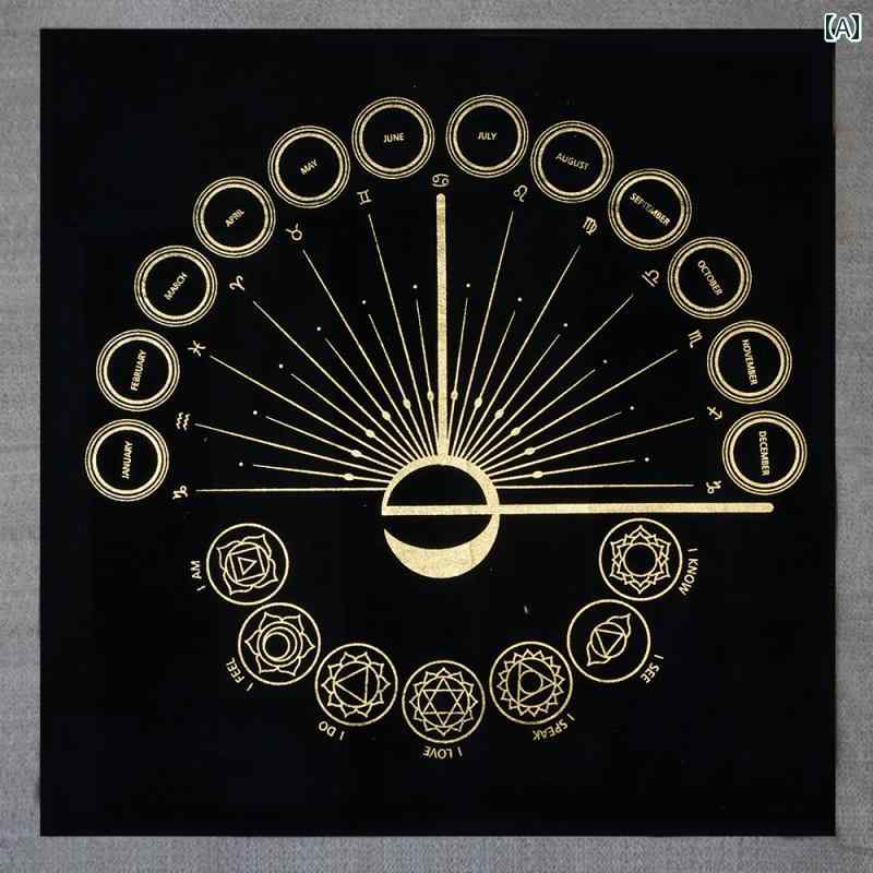 タロット クロス 占い tarot 神秘的 祭壇布 ベルベット カードタワー テーブルクロス ブラック ブロン..