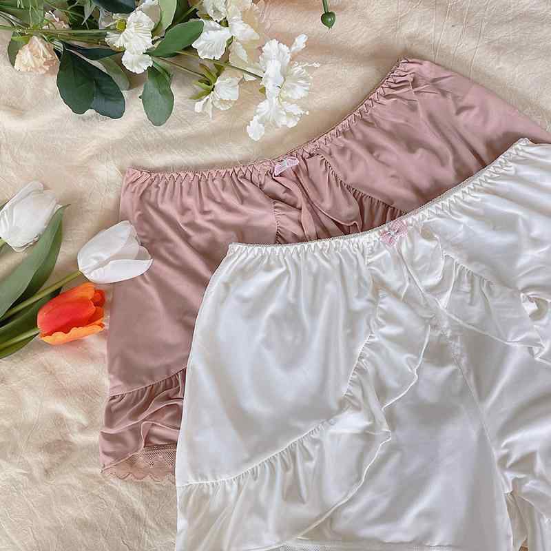 クール ミルク 安全 パンツ 露出 防止 薄手 七分丈パンツ 女の子用 レギンス スカート ホーム パンツ フリル