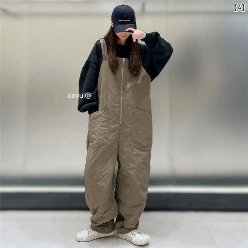 オーバーオール 秋冬 サロペット パンツ つなぎ レディース カジュアル 韓国 綿 カーキ ブラック ゆったり オーバーオール 秋冬 サロペット パンツ つなぎ レディース カジュアル 韓国 綿 カーキ ブラック ゆったり