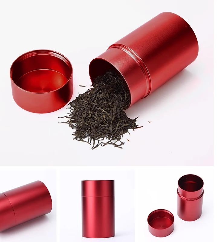 茶筒 おしゃれ 茶缶 キャニスター お茶入れ 紅茶 コーヒー豆 保存容器 旅行 ポータブル ステンレス 密封 チタン アルミニウム ブラウン グレー