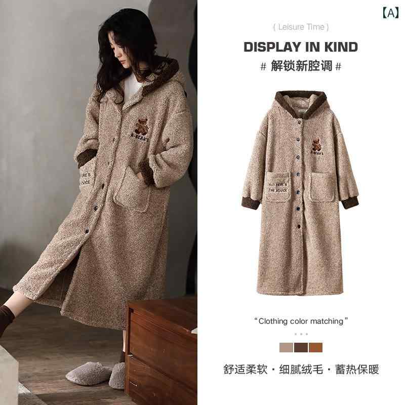 バスローブ ガウン フード付き ホームウェア ルームウェア 秋冬 厚手 暖かい ゆったり カップル レディース メンズ