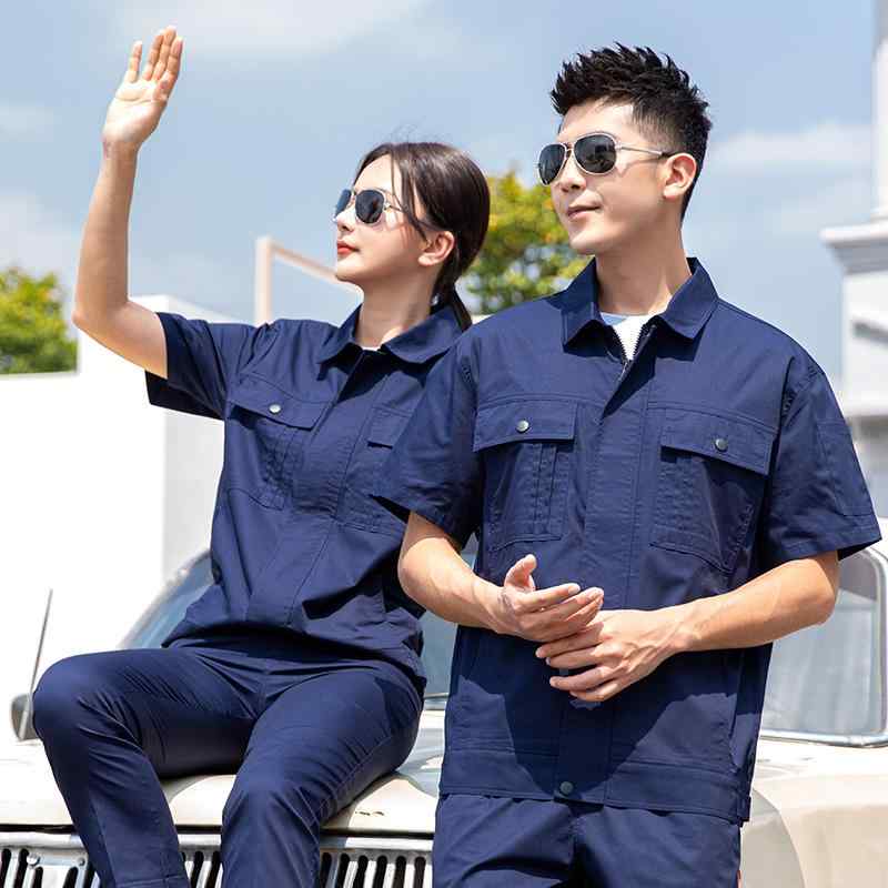 綿 エンジニア メンテナンス コットン メンズ レディース ワークショップ 半袖 溶接 機械 修理 労働 工..