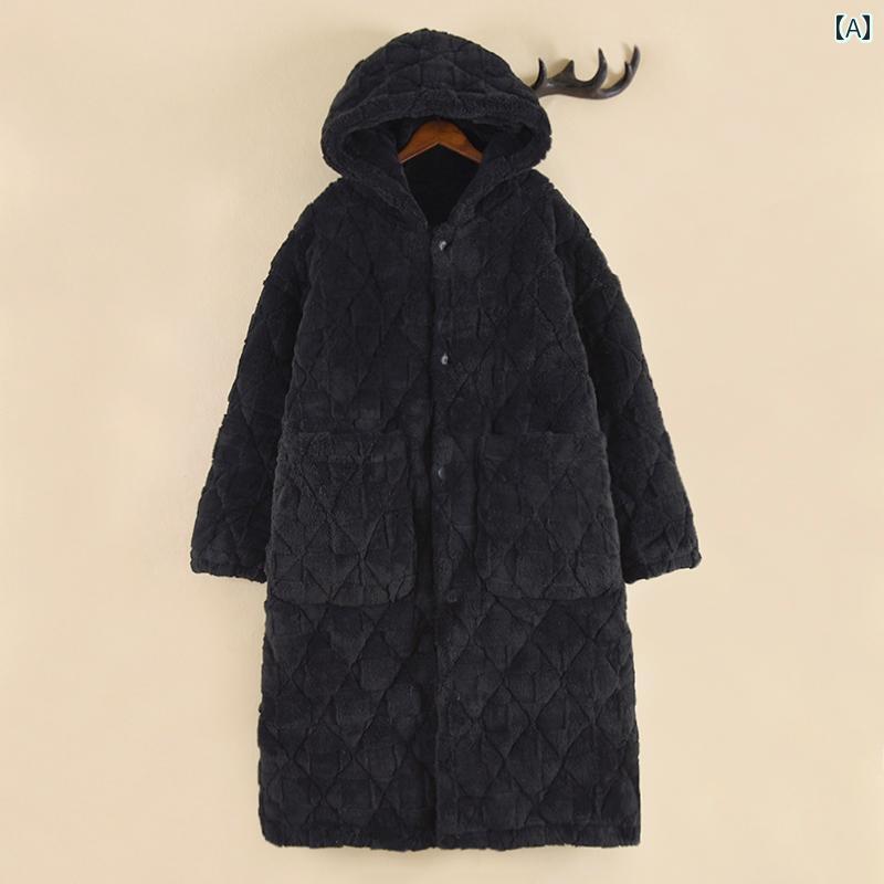 バスローブ レディース メンズ ガウン ルームウェア カジュアル かわいい クマ フード付き パジャマ 大きいサイズ 秋冬 キルティング 暖かい 厚手 パンツ ...