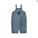 デニム オーバーオール ベビー キッズ サロペット 子供服 幼児 赤ちゃん 女の子 春 調節可能 サスペンダー ラブ パンツ ブルー