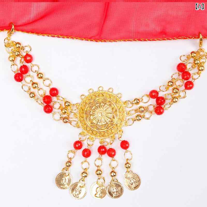 ベリーダンス アクセサリー ネックレス ヘッドチェーン インディアンダンス ベール ジュエリー ステー..