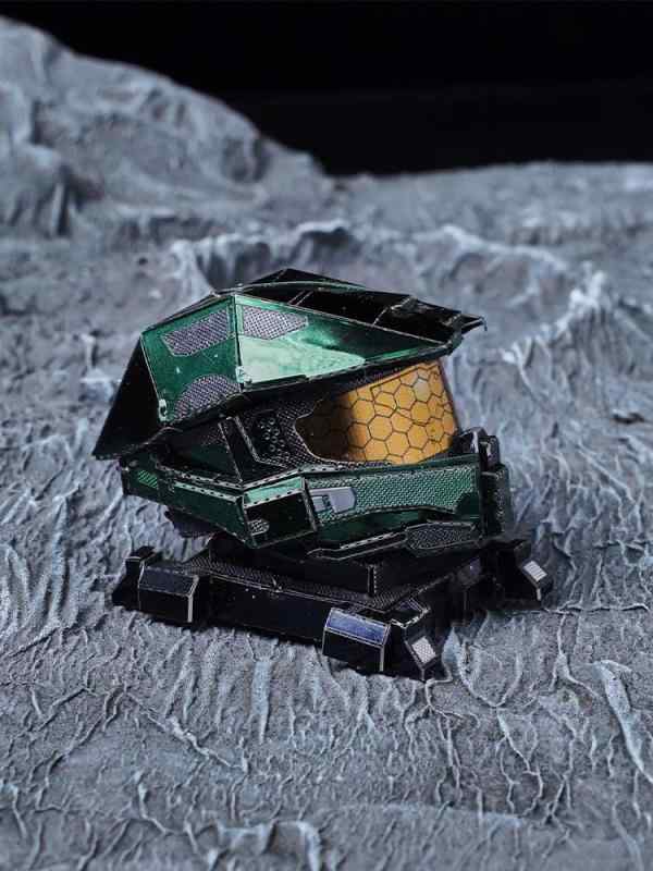 立体パズル 大人 金属 鉄 アート 組み立て 3D ミニ ナノ ヘルメット グリーン おもちゃ インテリア コ..