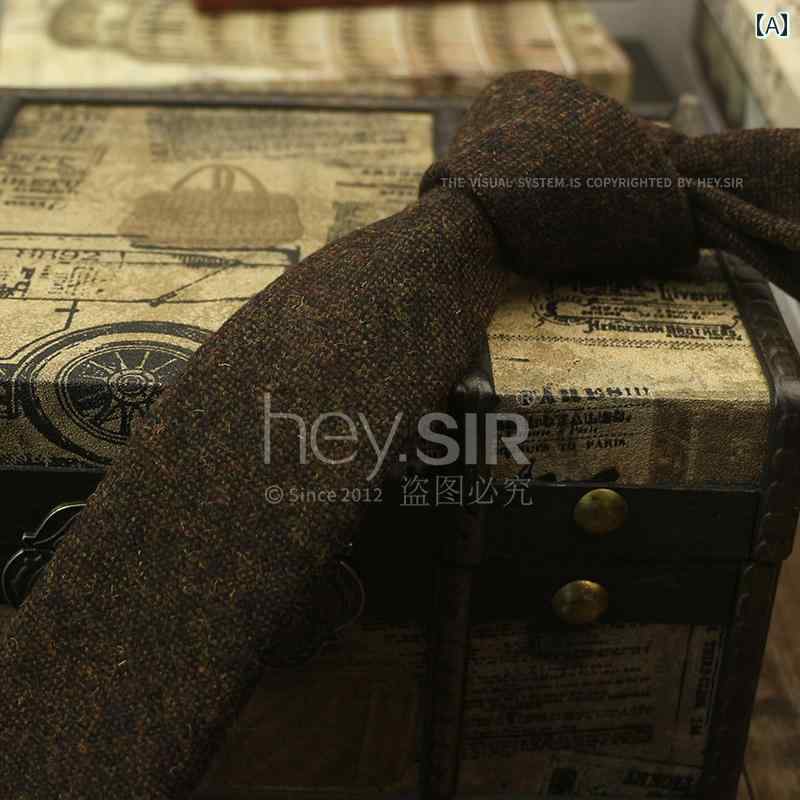 秋冬 メンズ スリム カジュアル 韓国 6cm 英国風 レトロ チェック柄 ウール グレー ライトブラウン ブルー