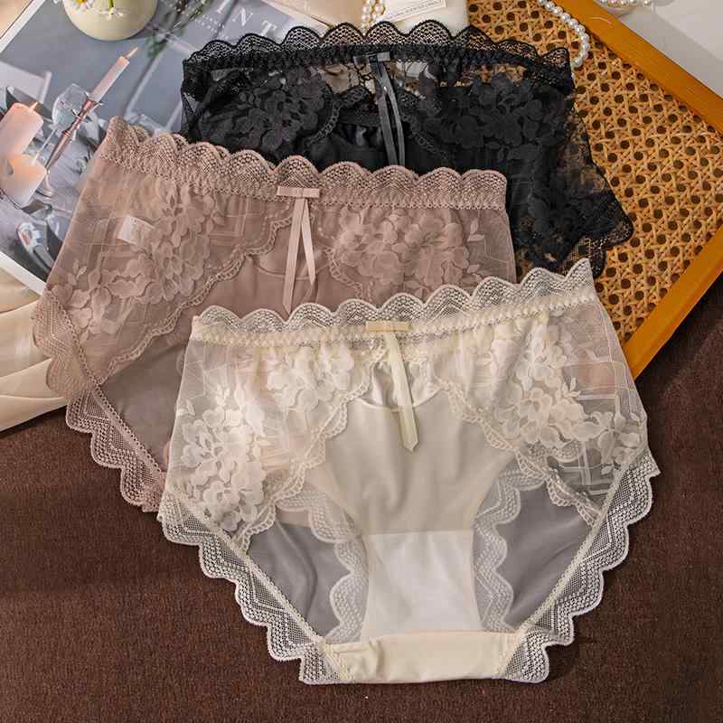 セクシー ランジェリー パンティー セット レディース 大人 かわいい ショーツ 下着 大きいサイズ 透け ナイロン レース リボン 薄手 メッシュ 通気性 ス...