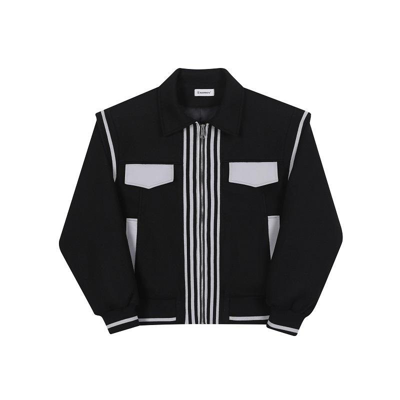 衣服の前立て: ジッパー袖丈：長袖服の長さ: ショートシルエット: ゆったり加工処理：ノーアイロン処理裾デザイン：リブ裾ガーメントポケットのスタイル: サイドシームポケット