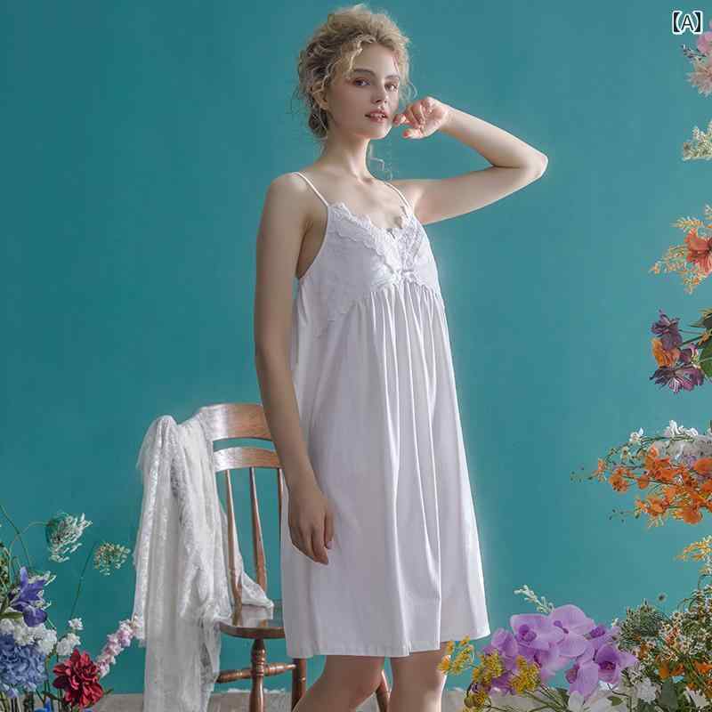 楽天way-ugoネグリジェ レディース 宮廷風 レース キャミワンピース ドレス 上品 シンプル フレンチ ルーム ナイト ホームウェア