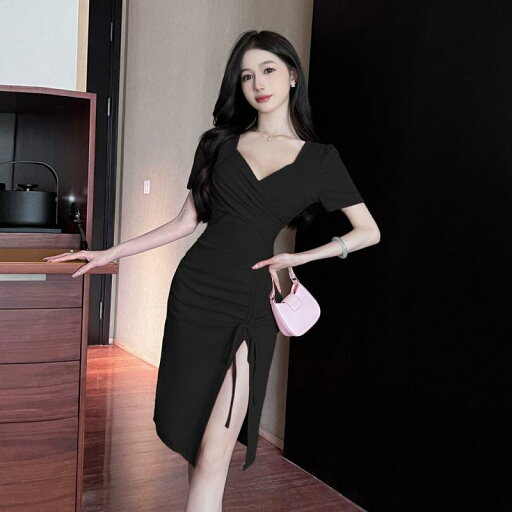 キャバドレス 半袖 ヒップハグ vネック ヒップスカート 夏 ショート丈 ニット生地 スリム 女性 キャバドレス 半袖 ヒップハグ vネック ヒップスカート 夏 ショート丈 ニット生地 スリム 女性