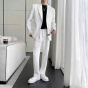 メンズ スーツ セット スタイリッシュ ジャケット ブレザー ツーピース ズボン パンツ ロング ハイエンド カジュアル 洗練 大人 男性 おしゃれ ビジネス ...