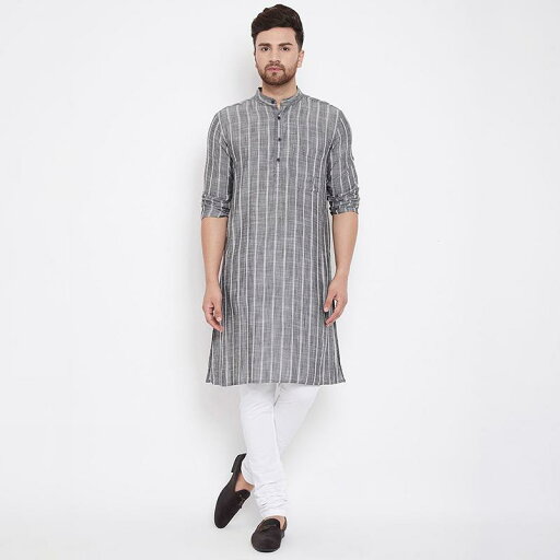 インド メンズ クルタ 綿 伝統的 民族 衣装 男性用 コットン 春 ファッション 紳士服 グレー ストライプ インド メンズ クルタ 綿 伝統的 民族 衣装 男性用 コットン 春 ファッション 紳士服 グレー ストライプ