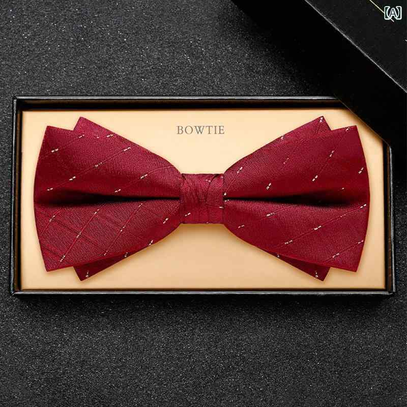 蝶 ネクタイ おしゃれ ボウタイ 結婚式 メンズ 赤い 新郎 付添人 高級感 メンズスーツ ウェディング シャツ バーガンディ チェック柄