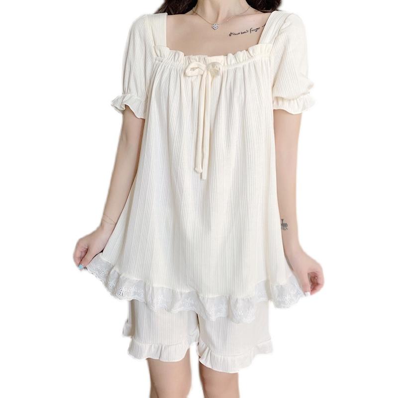 レディース パジャマ ネグリジェ かわいい セクシー お泊り レディース パジャマ 夏 半袖 綿 セットア..