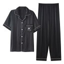 パジャマ ルームウェア セット ナイトウェア メンズ 夏 冷感 薄手 半袖 ズボン ホーム 服 お父さん リアル